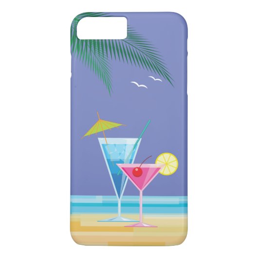 Cocktails tropicaux iPhone 7 Plus Coque - violet (Dos)
