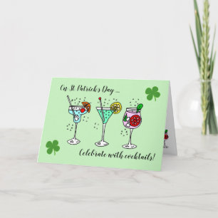 Cocktails vieren St. Patrick's Day Kaart