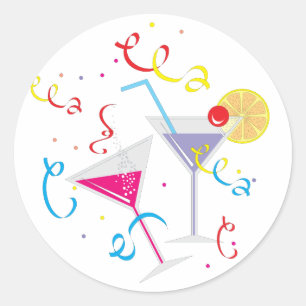 Cocktails voor twee ronde sticker