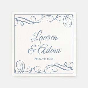 Cocktailservetjes Elegante krullen (stofblauw) Servet