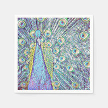 Cocktailservetten met pauw-ontwerp