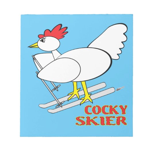 Cocky Skier Notitieblok (Voorkant)