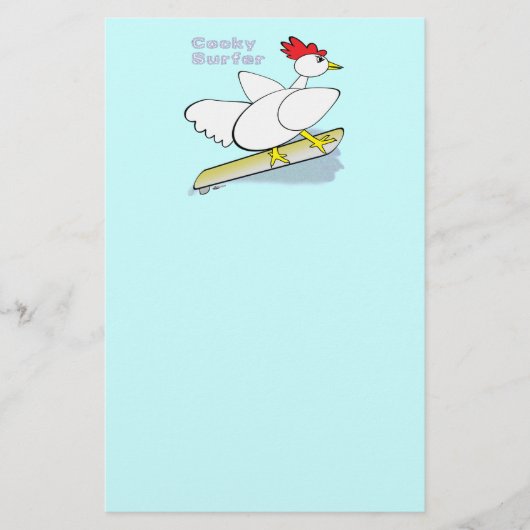 Cocky Surfer Briefpapier (Voorkant)