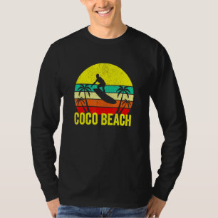 Coco Beach Florida Retro Surfer Sunset Vac T-shirt