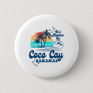 Coco Cay Bahamas Beach Zomervakantie Vintage jaren Ronde Button 5,7 Cm