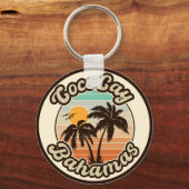 Coco Cay Bahamas Retro Sunset Souvenirs 60s Sleutelhanger (Achterkant)