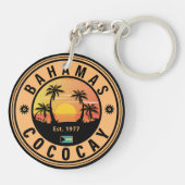 Coco Cay Bahamas Retro Sunset Souvenirs 60s Sleutelhanger (Achterkant)