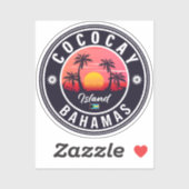 Coco Cay Bahamas Retro Sunset Souvenirs 60s Sticker (Vel)