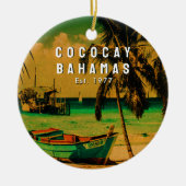 Coco Cay Island Bahamas Souvenirs 80's Keramisch Ornament (Voorkant)