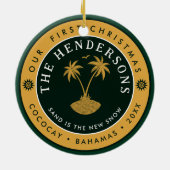 Coco Cay Island Bahamas Souvenirs 80's Keramisch Ornament (Achterkant)