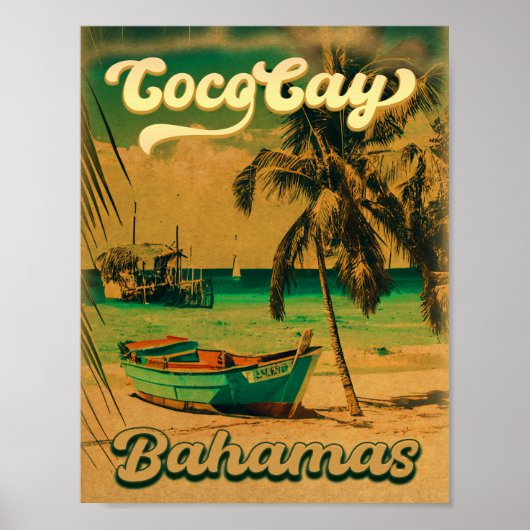 Coco Cay Island Bahamas  Souvenirs 80's Poster (Voorkant)