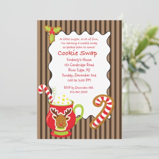 Coco chaud et biscuits Invitation à échanger/échan (Debout devant)