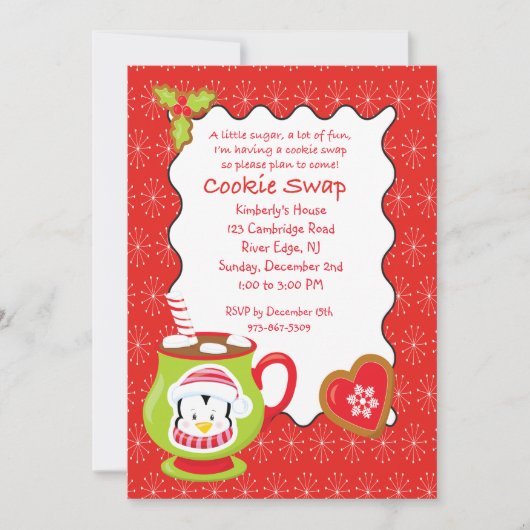Coco chaud et cookies Invitation à échanger/échang (Devant)
