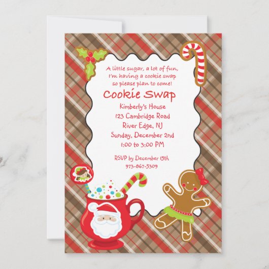 Coco chaud et cookies Invitation à échanger/échang (Devant)