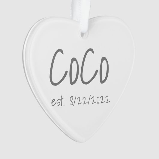 CoCo Date d'établissement Acrylique personnalisée (devant)