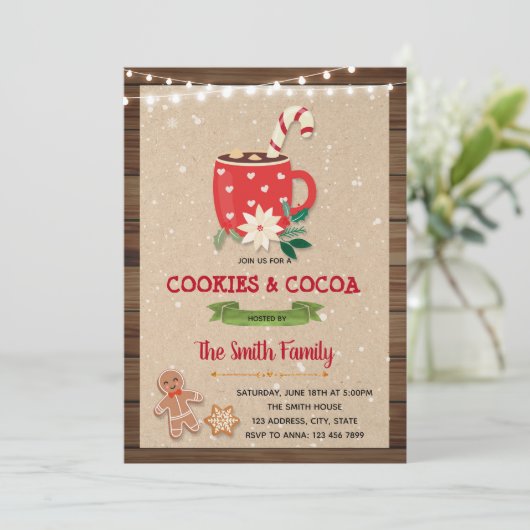 coco de noël et biscuits thème invitation (Debout devant)