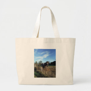 Coco- en crèmebruin paard grote tote bag