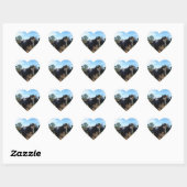 Coco- en crèmebruin paard hart sticker (Vel)