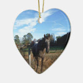 Coco- en crèmebruin paard keramisch ornament (Links)