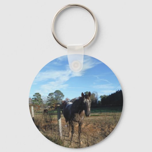 Coco- en crèmebruin paard sleutelhanger (Voorkant)