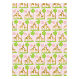 Coco-Giraffe en Baby roze katoenkatoen Tafelkleed