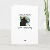 Coco in het raam. Wenskaart Kaart (Achterkant)