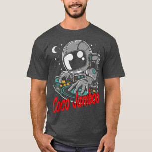 Coco Jambo Astronaut Cartoon die Dj T-Shirt speelt
