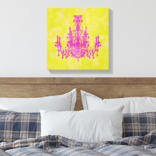 Coco kroonluchter ~ VERANDERINGSKLEUR 12x12.75"dik Canvas Afdruk (Insitu (Slaapkamer))