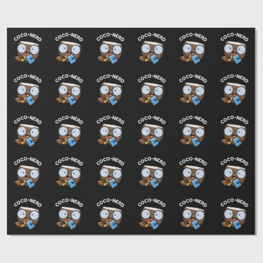 Coco-nerd Funny Fruit Coconut Pun Dark BG Cadeaupapier (Vlak)