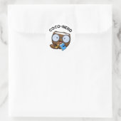 Coco-nerd Funny Fruit Coconut Pun Ronde Sticker (Tas)