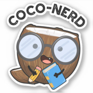 Coco-nerd Funny Fruit Coconut Pun Sticker