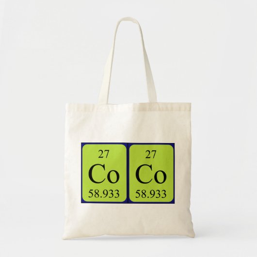 Coco periodieke table name canvas tas (Voorkant)