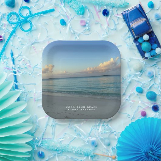 Coco Plum Beach Exuma Bahamas Papieren Bordje (Feest)