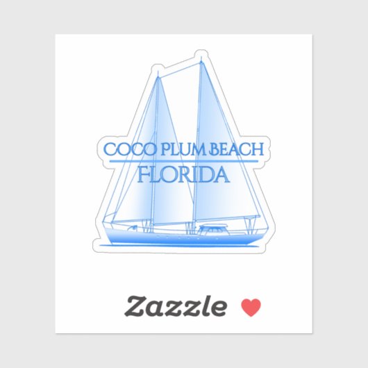 Coco Plum Beach Kust Zeilboot Zeiler Sticker (Vel)