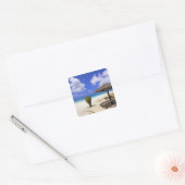 Coco Point Beach, Barbuda, Antigua Vierkante Sticker (Envelop)