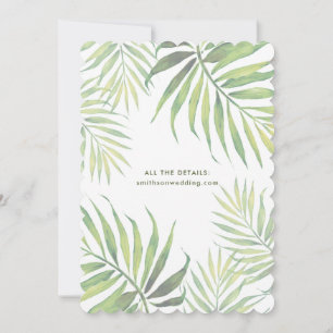 COCO Waterverf Palm Leaf bruiloft uitnodiging
