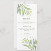 COCO Waterverf Palm Leaf Menu Kaart (Voorkant)