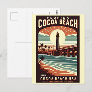 Cocoa Beach City Florida kustlijn cadeaus Briefkaart