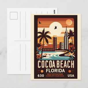 Cocoa Beach City Florida kustlijn cadeaus Briefkaart