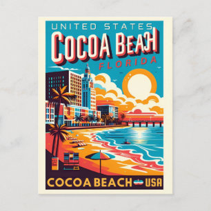 Cocoa Beach City Florida kustlijn cadeaus Briefkaart