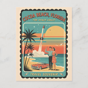 Cocoa Beach FL – Space Coast Retro jaren 50 Briefkaart