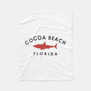 Cocoa Beach Florida Haaien Vakantie Souvenir Vinta Fleece Deken