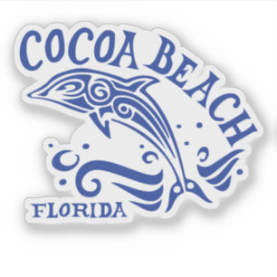 Cocoa Beach Florida met Dolphin Sticker