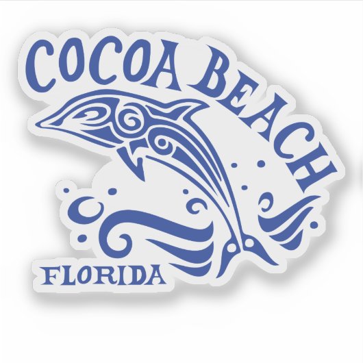 Cocoa Beach Florida met Dolphin Sticker (Voorkant)