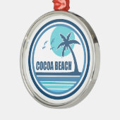 Cocoa Beach Florida Palm Tree Vogels Metalen Ornament (Links)