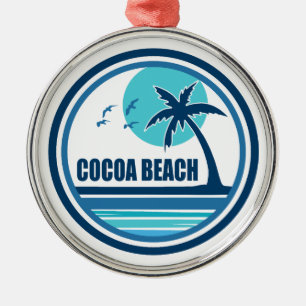 Cocoa Beach Florida Palm Tree Vogels Metalen Ornament