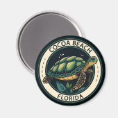 Cocoa Beach Florida Turtle Badge Magneet (Voorkant / Achterkant)