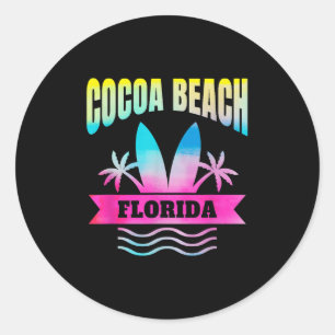 Cocoa Beach Florida Vakantie Souvenir Ronde Sticker