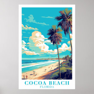 Cocoa Beach Florida Vintage Reis Kunst Poster