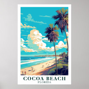 Cocoa Beach Florida Vintage Reis Kunst Poster